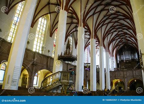 Interior Of Lutheran St Thomas Church Thomaskirche In Leipzig Germany