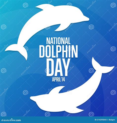 National Dolphin Day April 14 Holiday Concept Stock Vector