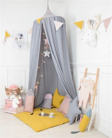 Kids bed canopy with hanging mosquito net for baby crib nook, jellyfish castle. BALDACHIN QUITE WATER CHILDREN'S BED CANOPY | Unique Bed ...