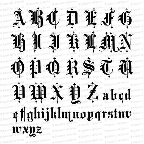 Victorian Old English Title Text Ornamental Alphabet Vector Clipart
