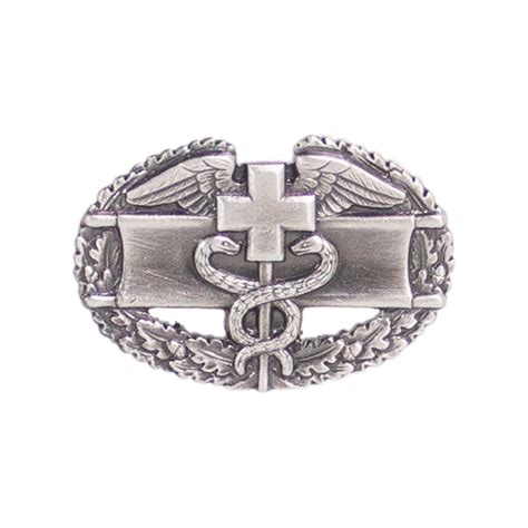 Army Miniature Silver Oxidized Combat Medical First Award Dress Badge