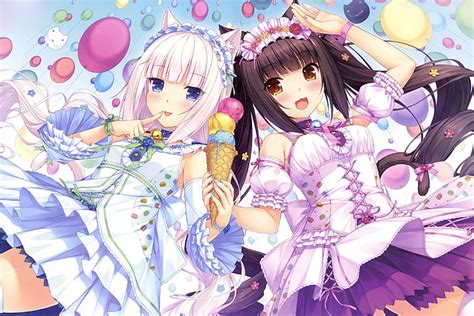 Anime Anime Girls Chocolat Neko Para Helado Neko Para Vanilla