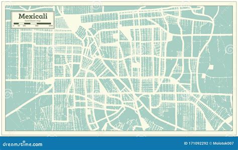 Mexicali Mexico City Map In Retro Style Outline Map Stock Vector