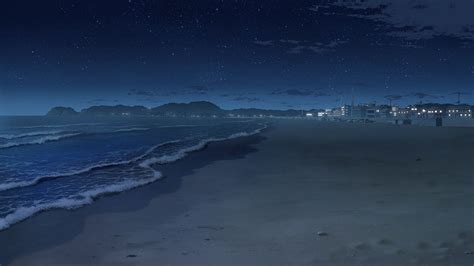 Beach Ocean Nature Anime Scenery Background Wallpaper Cenário Anime