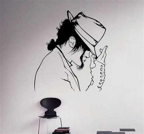Wall Decal Michael Jackson Vinyl Sticker King Of Pop Wall Art Etsy