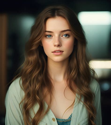 Premium Ai Image A Model With Long Hair And A Blue Eyes