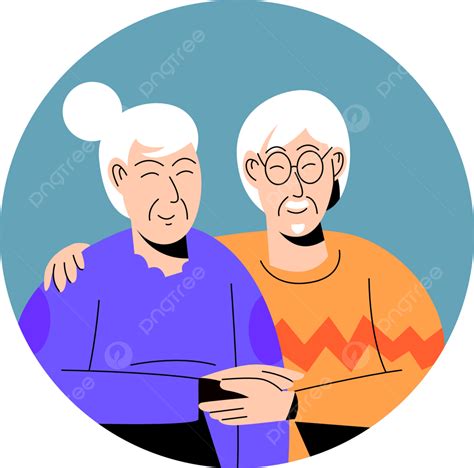 Elderly Flat Illustration Elderly Day Flat Illustration Caring For