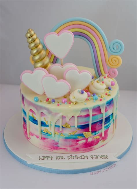 Rainbow Unicorn Heart Cake Unicorn Birthday Cake Mini Cakes Birthday