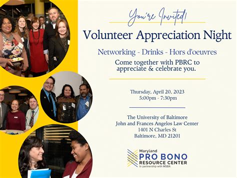 2023 Volunteer Appreciation Night | Pro Bono Resource Center of Maryland