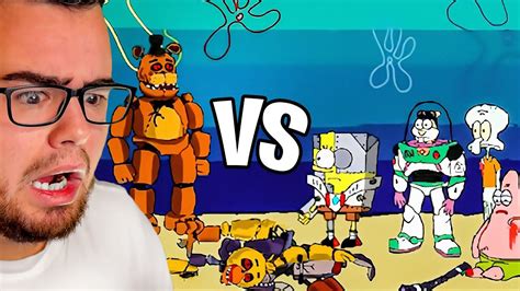 Reacting To Fnaf Freddy Vs Fnaf Spongebob Part 3 Youtube Images