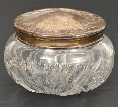 Sold Price Antique Sterling Cut Glass Antique Dresser Jar April 3