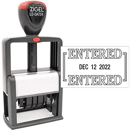 Amazon Com ZIGEL Heavy Duty Style Self Inking Date Stamp With Entered