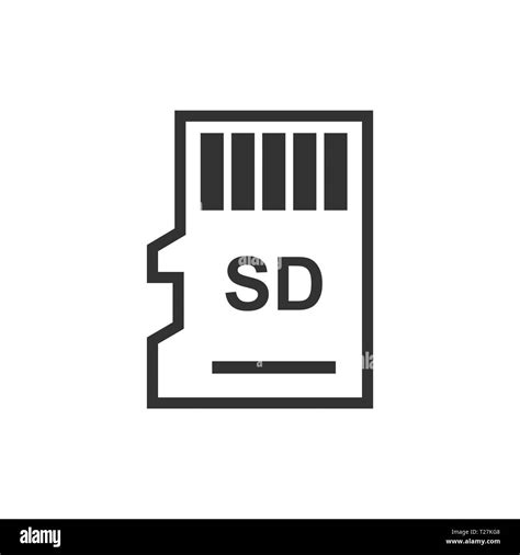 Micro Sd Card Icon In Flat Style Memory Chip Vector Illustration On