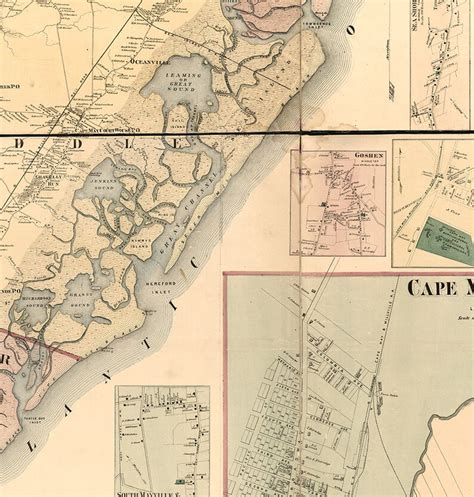 Map Of Cape May County New Jersey 1872 Vintage Restoration Etsy