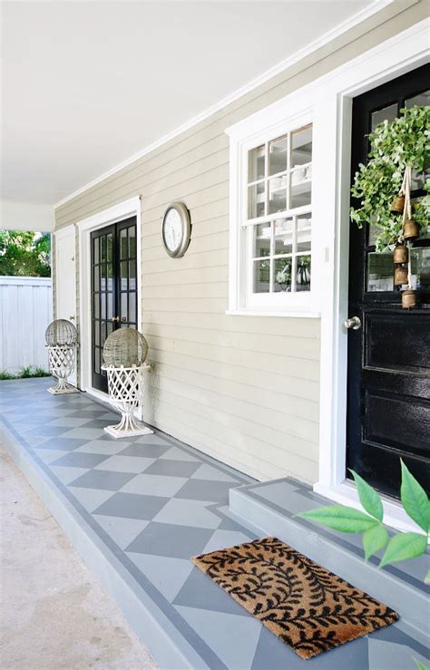Before And After Painted Concrete Porch Thistlewood Farm Concrete Patio Designs Painted