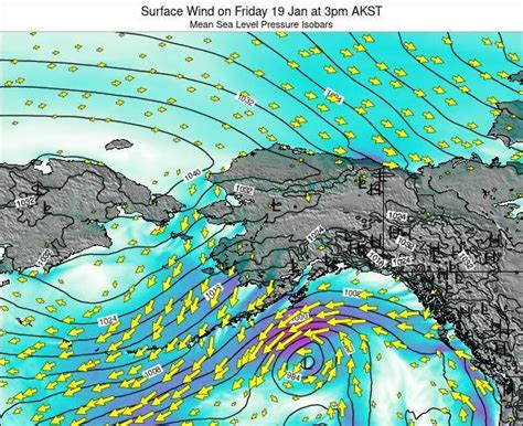 Alaska United States Surface Wind On Saturday 16 Mar At 10am Akdt