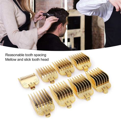 8pcs Hair Clipper Guide Combs Gold Haircut Limit Comb Professional