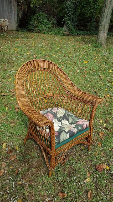 A collection of wicker chairs and rattan chairs for sale online. Natural Bar Harbor Wicker Arm Chair from dovetail on Ruby Lane