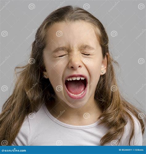 Girl Yelling Stock Image Image Of Look Youth Gray 85344411