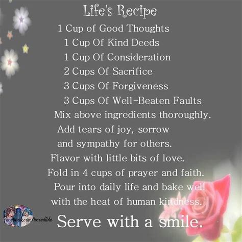 Recipe For A Happy Life True Quotes Pinterest
