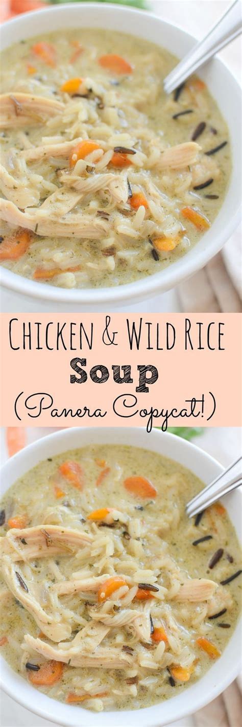 Tender diced white meat chicken and a medley of brown and wild rice, simmered with celery, carrots and onions in a flavorful, creamy chicken stock. Copycat Recipe for Panera's Chicken and Wild Rice Soup ...