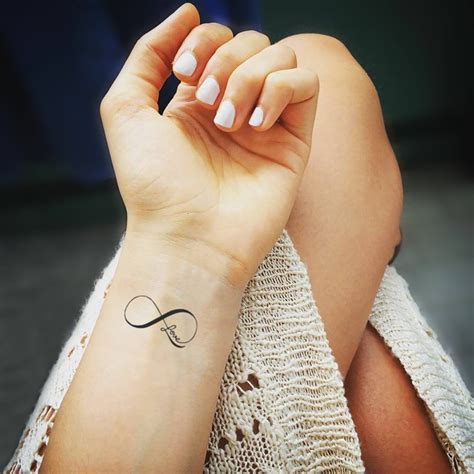Infinity Love Temporary Tattoo Set Of 3 Etsy Wrist Tattoos For