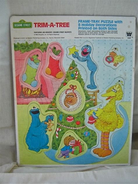 Vintage Sesame Street Christmas Ornament Puzzle