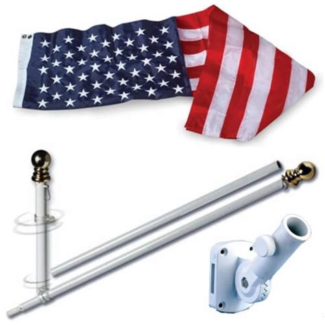 Allied Flag Pole Kit 3 X 5 Ft Nylon American Flag With 6 Ft Spinning