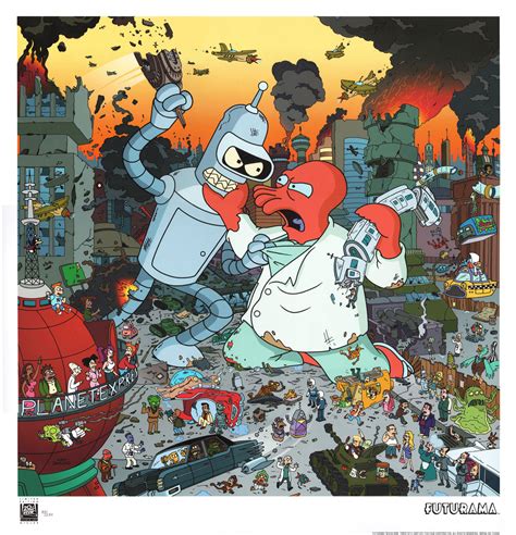 Comic Mint Animation Art Futurama Attack Bender Vs Zoidberg