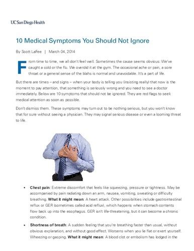 10 Medical Symptoms You Should Not Ignore — Calisphere