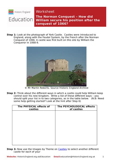 Worksheet Medieval Life Norman Conquest Step 1 Look At The