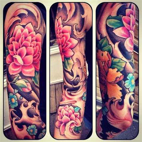 Tattoo Sleeve Beautiful Flowers And Colours Half Sleeve Tattoos Color Full Sleeve Tattoos