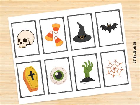 Halloween Memory Game Printable Halloween Matching Game Fall Etsy