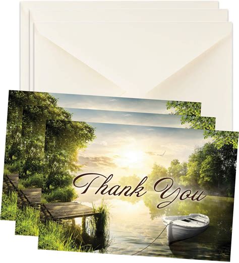 Masculine Funeral Sympathy Bereavement Thank You Cards With Envelopes