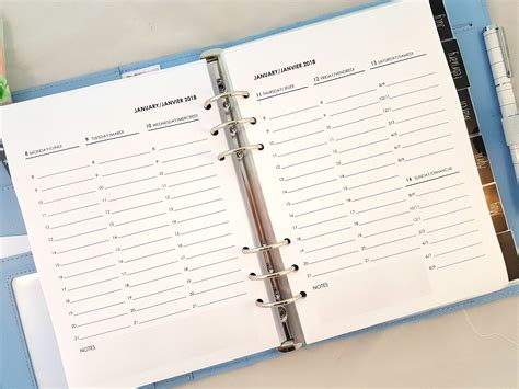 A5 Week On 2 Pages Planner Refill Vertical Wo2p Dated