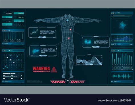 Medical Examination In Style Hud Gui Medical Vector Image