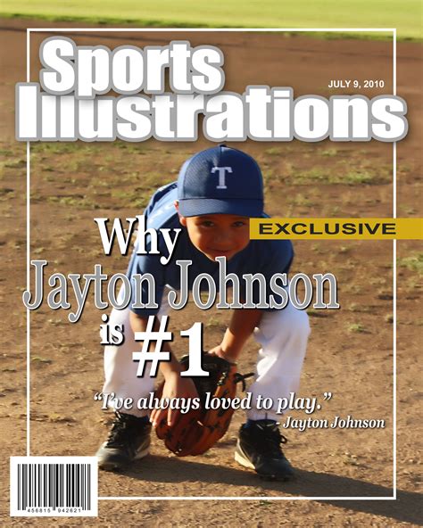 Very Cute And Unique Idea For Baseball Boy Sports Magazine Cover