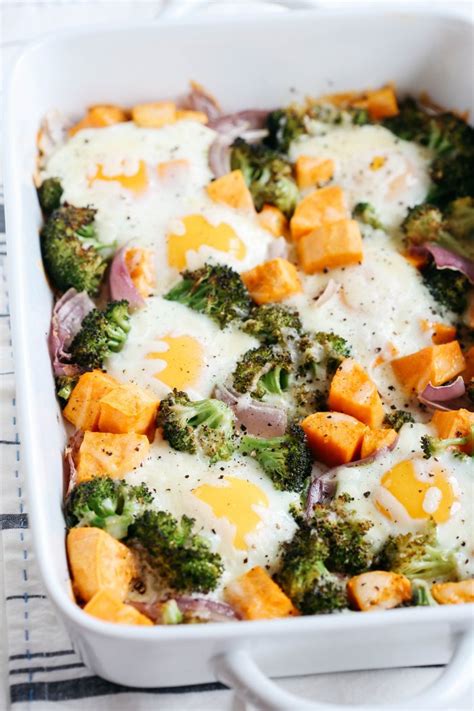 These healthy egg muffin cups can be made in advance, have less than 50 calories per muffin, and are packed with tons of protein and veggies · this easy breakfast casserole recipe has hash browns, ham, cheese, and eggs. baked-egg-casserole-1 - Eat Yourself Skinny