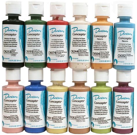 Buy Duncan CNKIT 1 Concepts Underglaze Paint Set 12 Popular Colors In