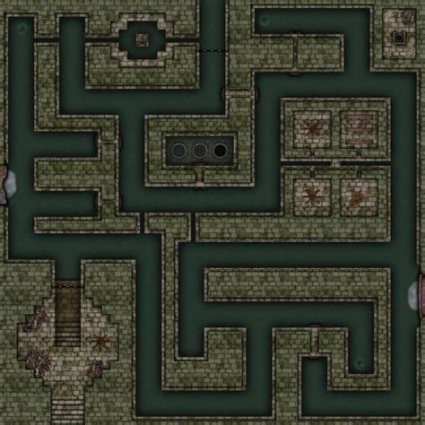 A Complex Sewer Complex Battlemaps Map Dungeon Maps Rpg