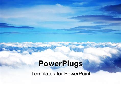 Powerpoint Template Fluffy White Clouds Against Blue Sky