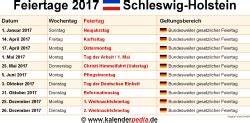 In niedersachsen ist der reformationstag seit 2018 ein gesetzlicher feiertag. Feiertage Schleswig-Holstein 2018, 2019 & 2020