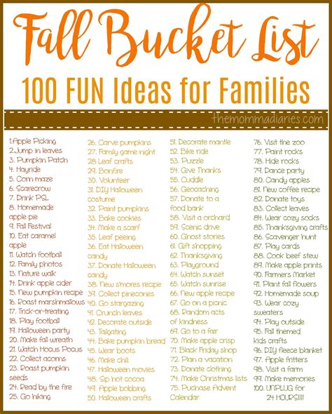Fall Bucket List 100 Fun Ideas For Families Fall Bucket List