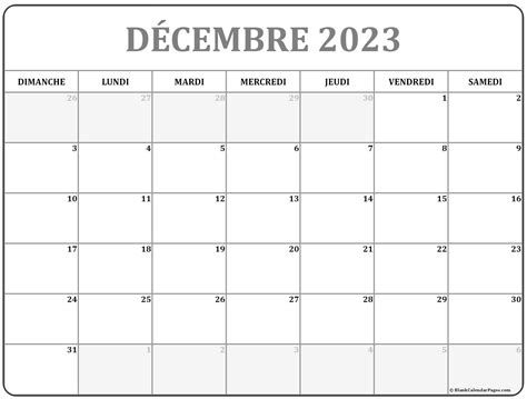 Décembre 2023 Calendrier Imprimable Calendrier Gratuit