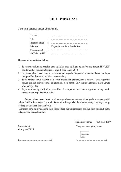 Detail Contoh Surat Pernyataan Pembayaran Spp Koleksi Nomer 32
