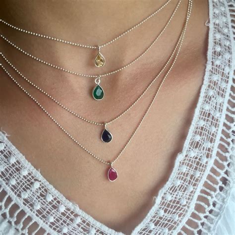 Collier chaîne bille Argent & Pierres Fines | Satonda – Gemmes… & Vous