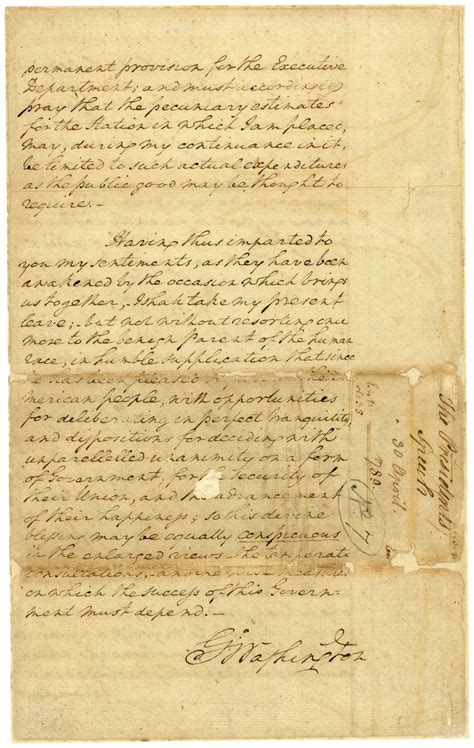 George Washingtons First Inaugural Address April 30 1789 National