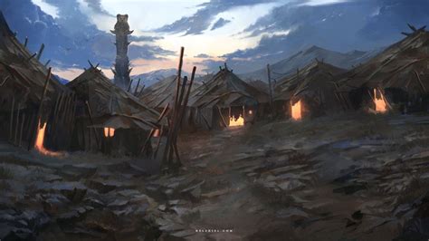 Tribal Village By Nele On Deviantart Fantasy
