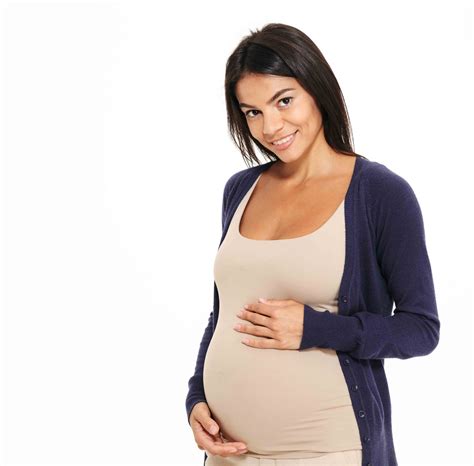 Portrait Smiling Young Pregnant Woman Reduced Edmonton O Daymin Pcn