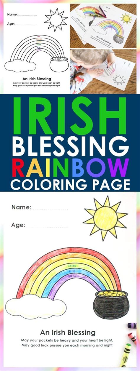 Irish Blessing Rainbow Coloring Page - Free Printable